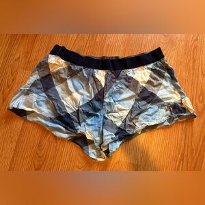 Aerie Blue and Black Checkered Women's Shorts